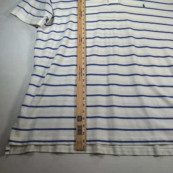 Polo by Ralph Lauren White Polo with Blue Stripes - Picture 5 of 6